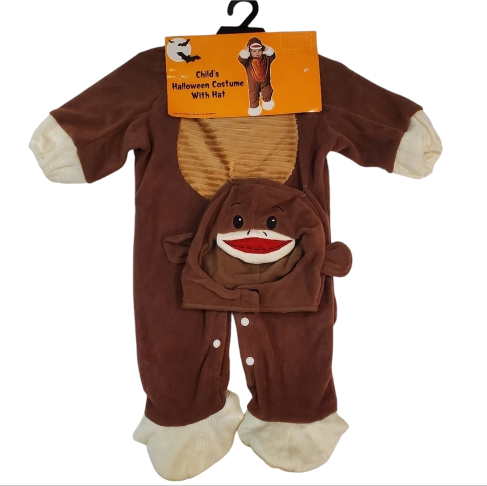 Halloween Costumes Baby Infant Monkey with Hat Soft Warm Snap Button Closure